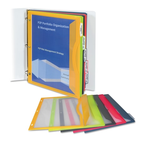 C-Line Products Binder Pocket, WriteOn Index Tabs, PK5 06650